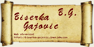 Biserka Gajović vizit kartica